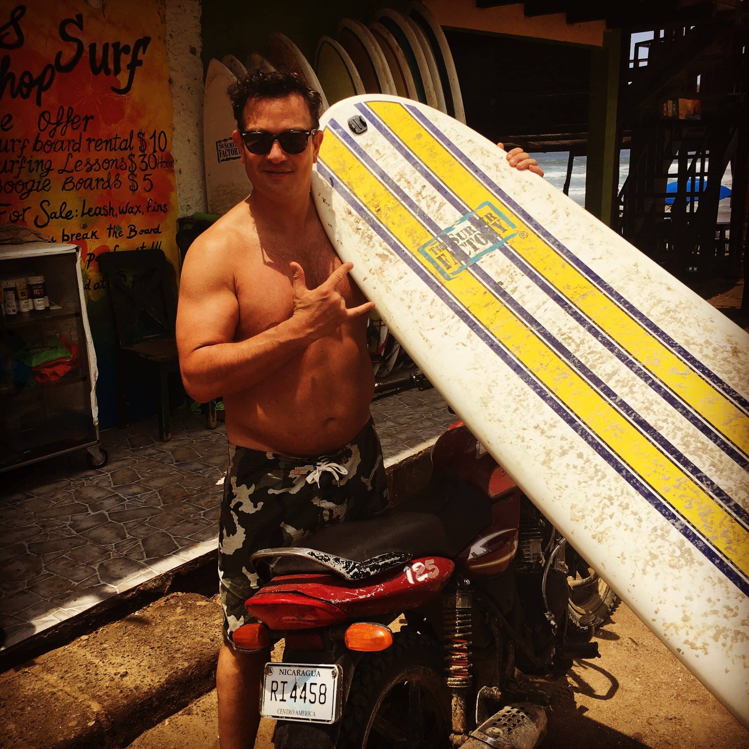 David Howitt surfing in Nicarague