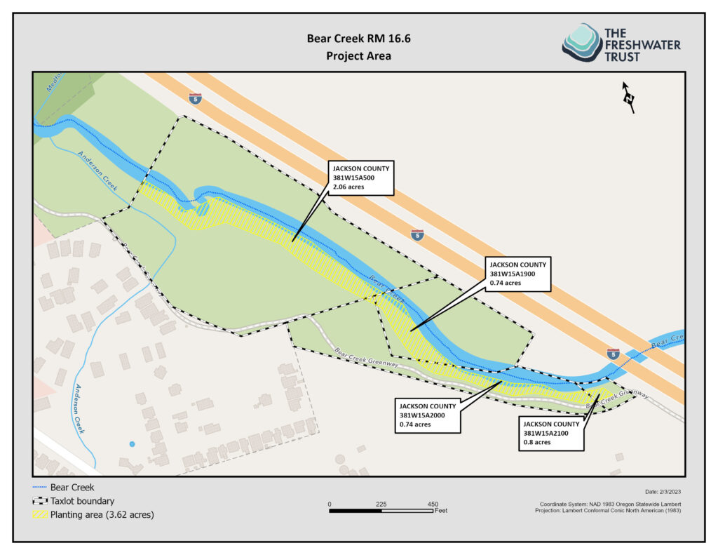 Bear Creek 16.6 project area map